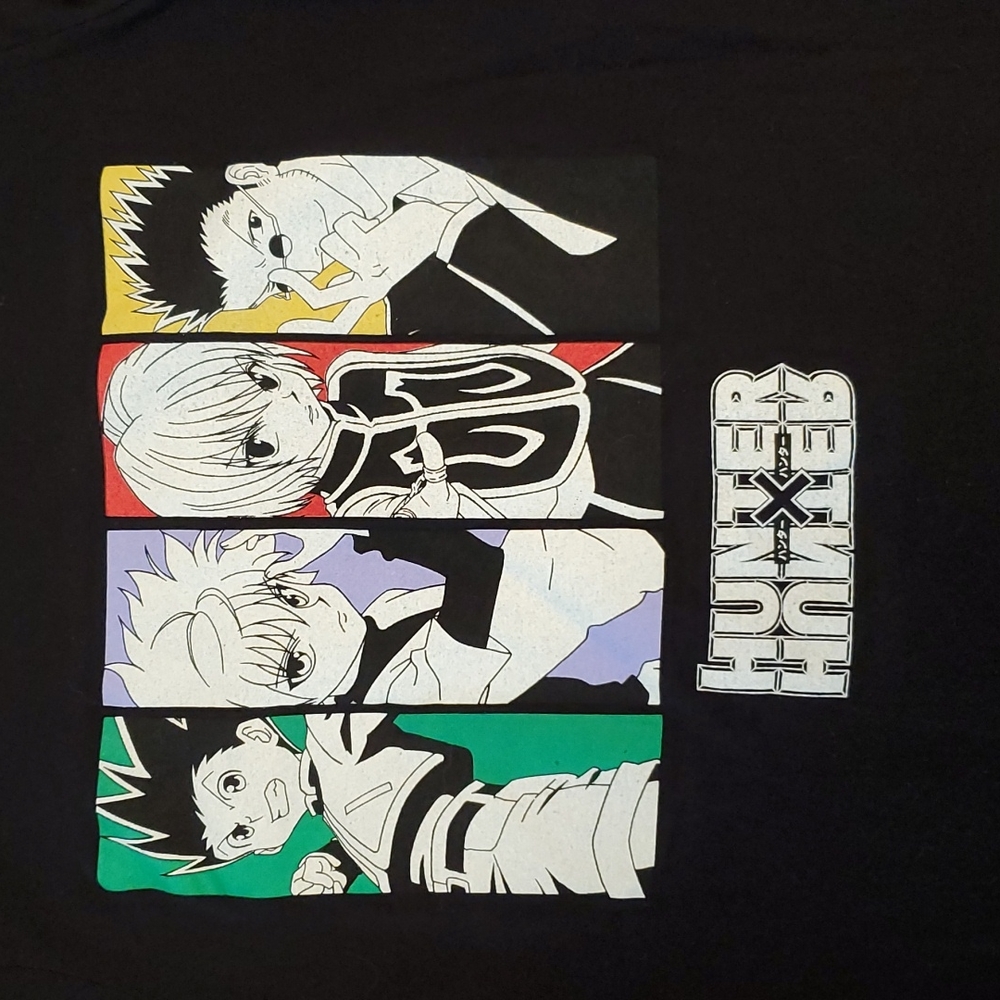 HUNTER X Black short sleeve graphic tee shirt XL Anime